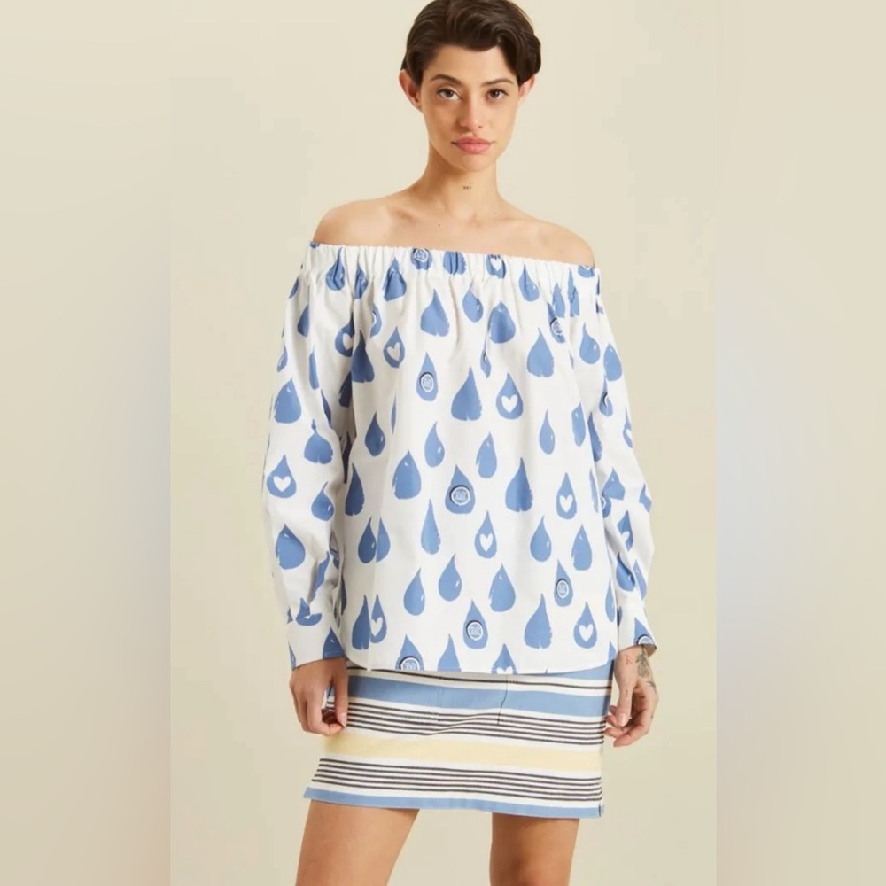 MAX MARA cotton off shoulder shirt